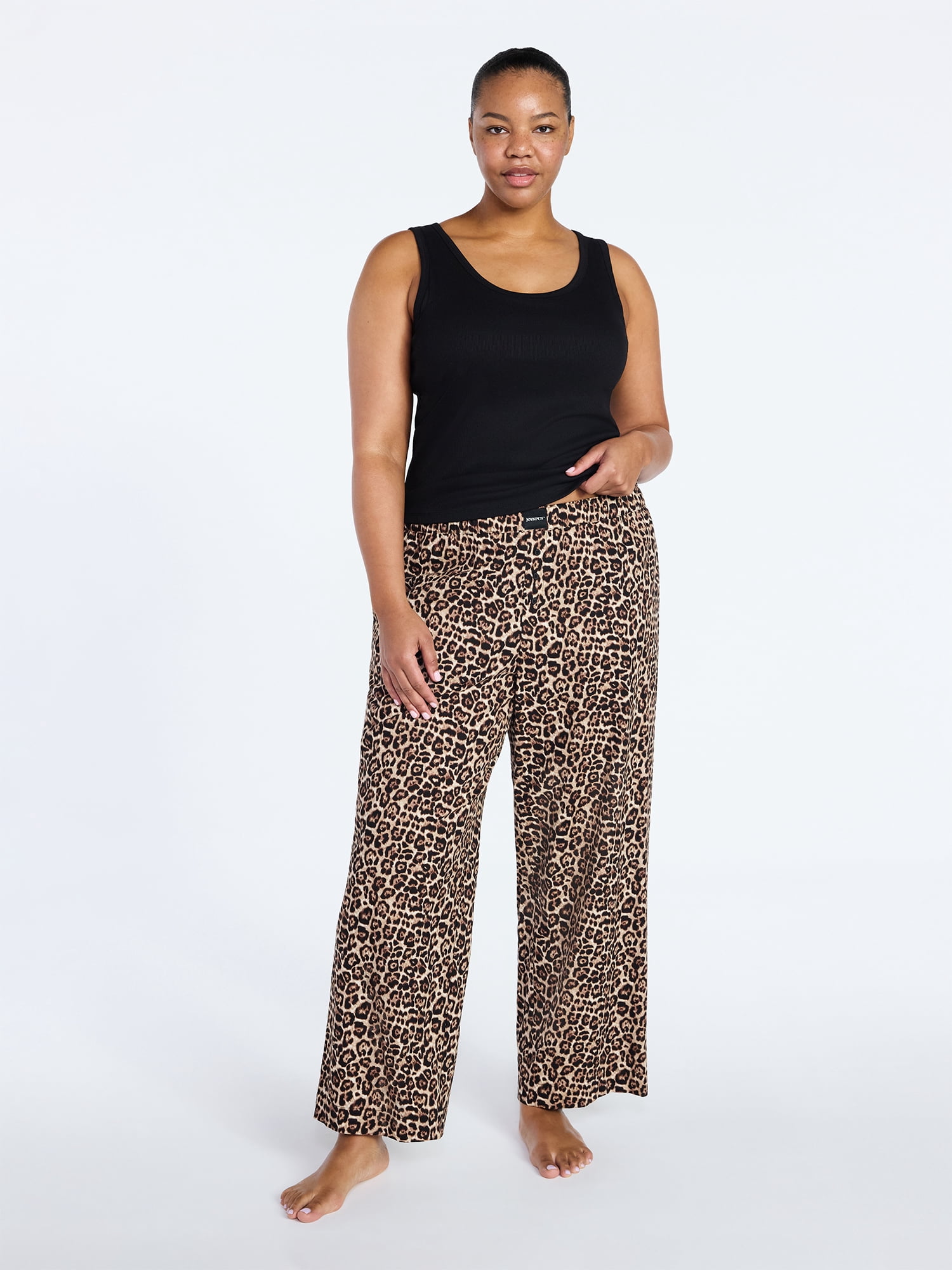 Joyspun Women's Poplin Sleep Pants, 30'' Inseam, Sizes XS-3X