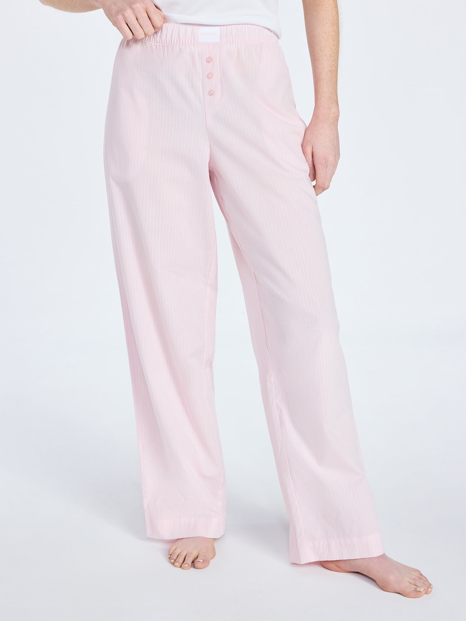 Joyspun Women's Poplin Sleep Pants, 30'' Inseam, Sizes XS-3X