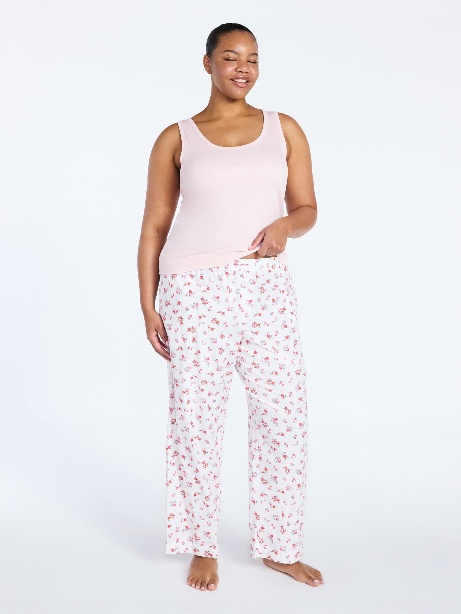 Joyspun Women's Poplin Sleep Pants, 30'' Inseam, Sizes XS-3X