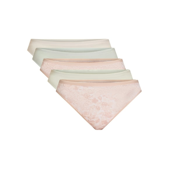 Joyspun Women's Cotton Thong Panties, 6-Pack, Sizes S-3XL