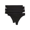 thumbnail image 1 of Joyspun Women's Cotton-Blend Thong Panties, 6-Pack, Sizes S-XXXL, 1 of 3