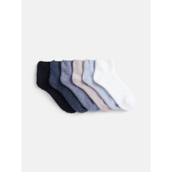 Joyspun Women's Cozy Ankle Socks, 6-Pack, Size 4-10