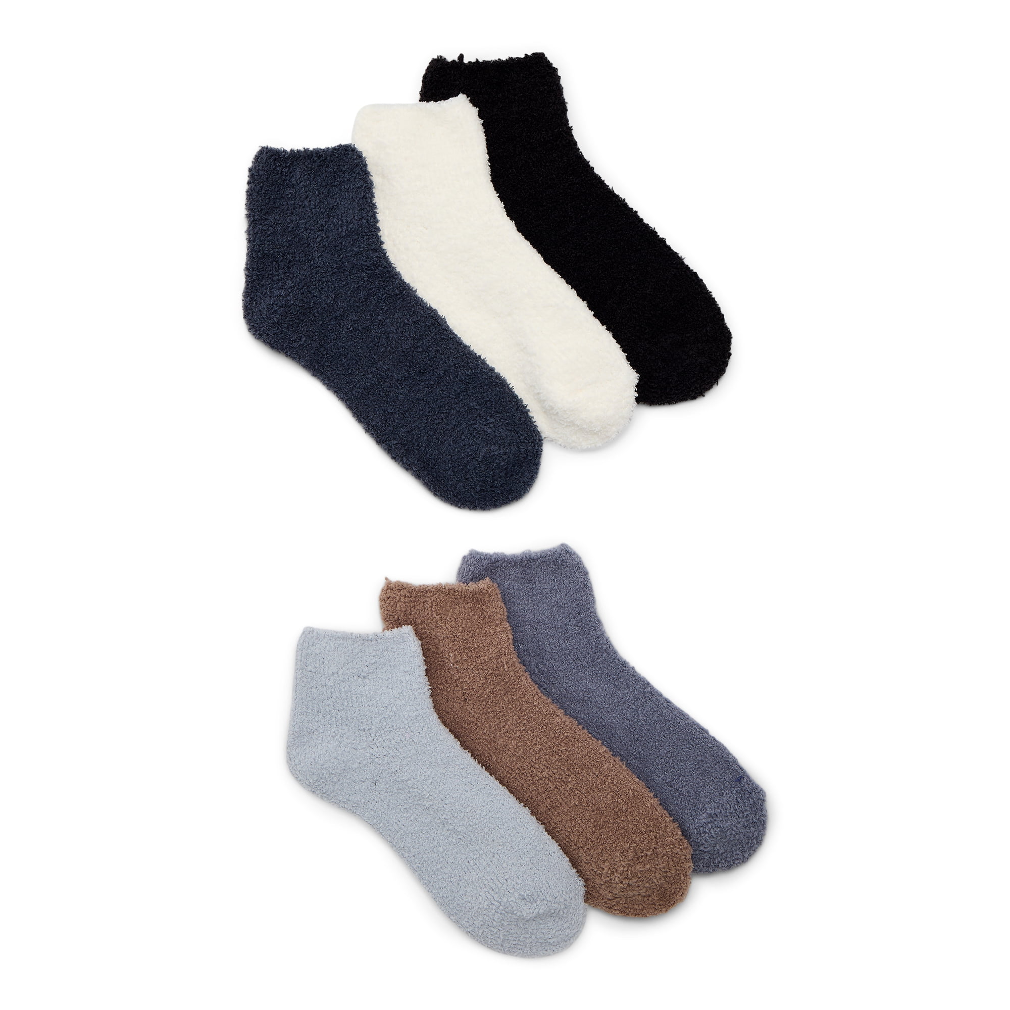 Joyspun Women's Cozy Ankle Socks, 6-Pack, Fits Shoe Sizes 4-10