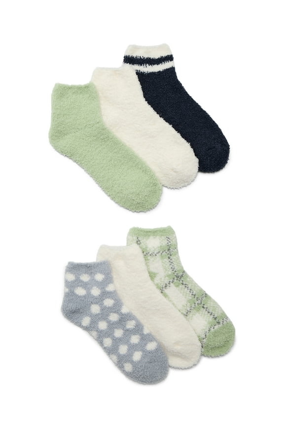 Women's Cozy Ankle Socks, 6-Pack, Fits Shoe Sizes 4-10