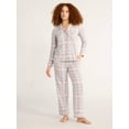 thumbnail image 1 of Joyspun Women's Cozy Jersey Notch Collar Top and Pants Pajama Set, 2-Piece, Sizes XS-4X, 1 of 6