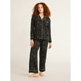 thumbnail image 1 of Joyspun Women's Cozy Jersey Notch Collar Top and Pants Pajama Set, 2-Piece, Sizes XS-4X, 1 of 5