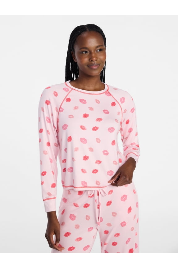 Women's Cozy Lounge Collection Hacci Knit Long Sleeve Sleep Top, Sizes XS to 3X