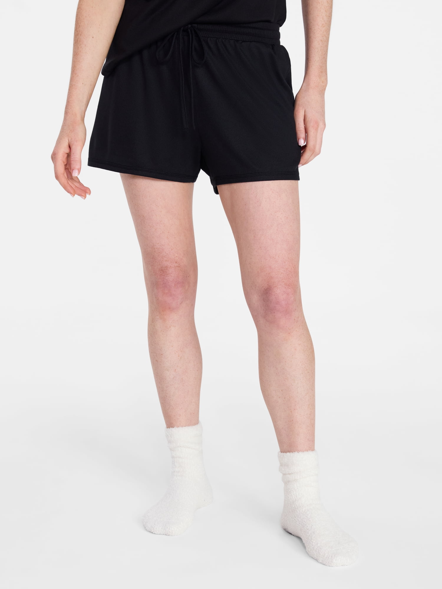 Joyspun Women's Cozy Lounge Collection Hacci Knit Sleep Shorts, 3" Inseam, Sizes XS-3X