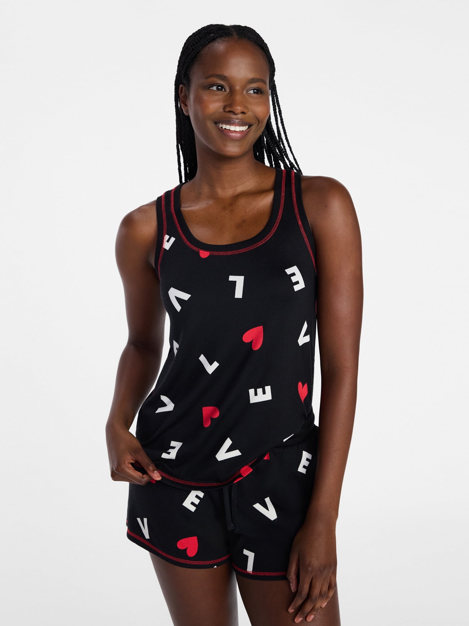 Joyspun Women's Cozy Lounge Collection Hacci Knit Sleep Tank Top, Sizes XS-3X