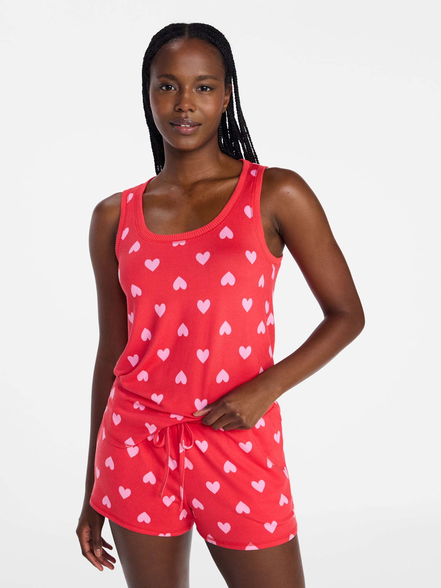 Joyspun Women's Cozy Lounge Collection Hacci Knit Sleep Tank Top, Sizes XS-3X