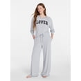 thumbnail image 1 of Joyspun Women's Cozy Lounge Collection Hacci Long Sleeve Top and Pants Pajama Set, 2-Piece, Sizes XS-3X, 1 of 5