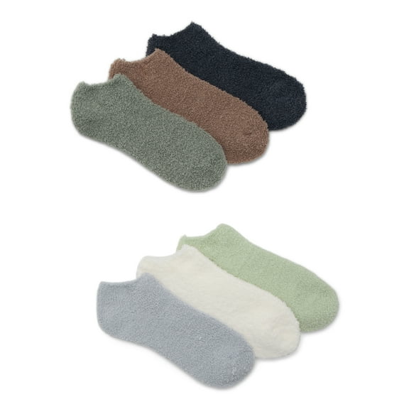 Joyspun Women's Cozy Low Cut Socks, 6-Pack, Fits Shoe Sizes 4-10
