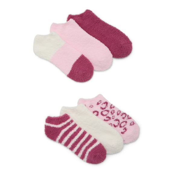 Joyspun Women's Cozy Low Cut Socks, 6-Pack, Fits Shoe Sizes 4-10