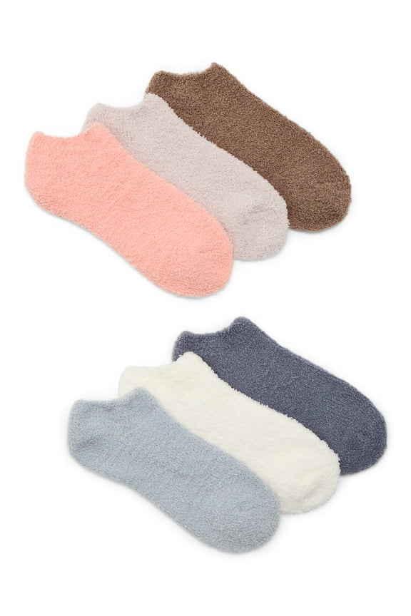 Women's Cozy Low Cut Socks, 6-Pack, Fits Shoe Sizes 4-10