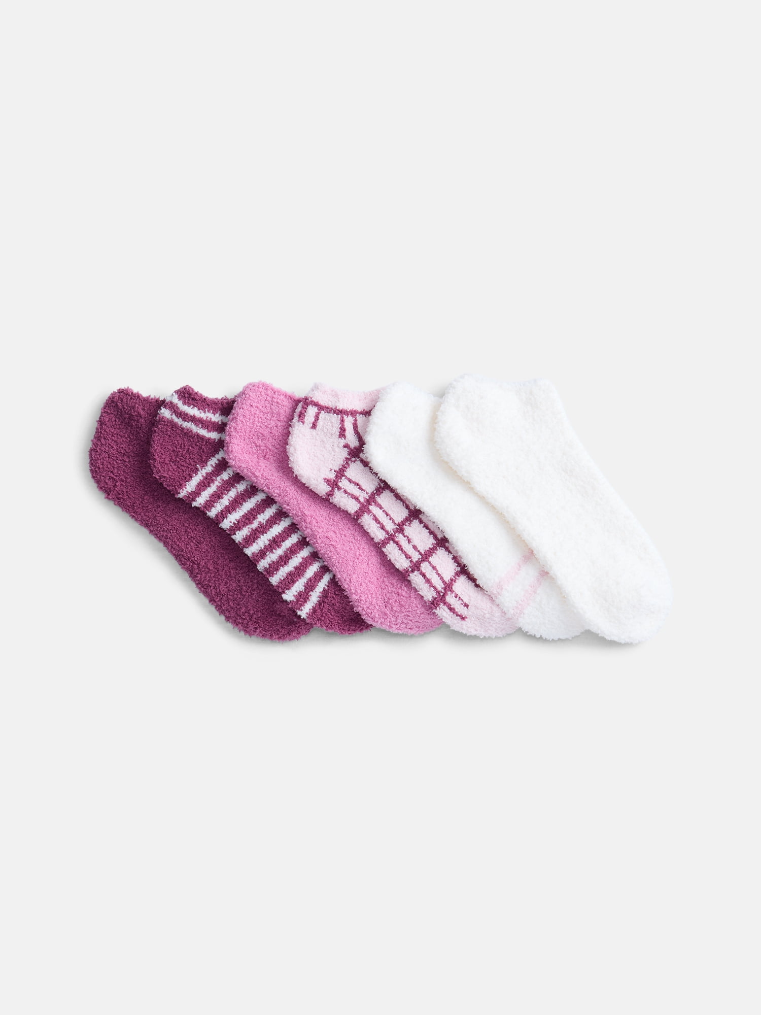 Joyspun Women's Cozy Low Cut Socks, 6-Pack, Size 4-10