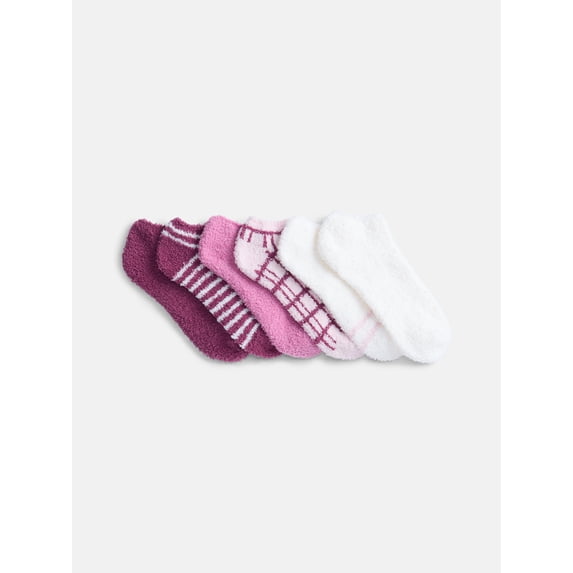 Joyspun Women's Cozy Low Cut Socks, 6-Pack, Size 4-10