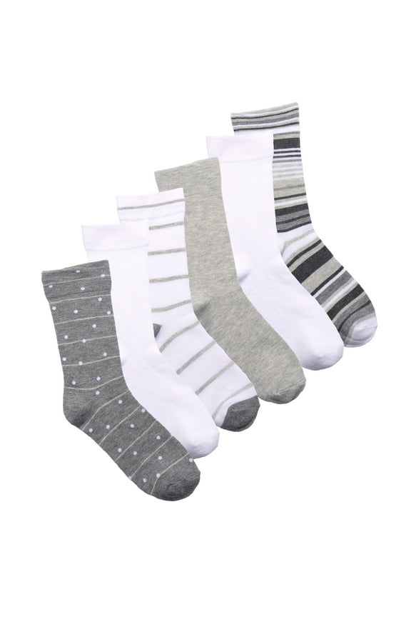 Women's Essentials Crew Dress Socks, 6-Pack, Fits Shoe Sizes 4-10