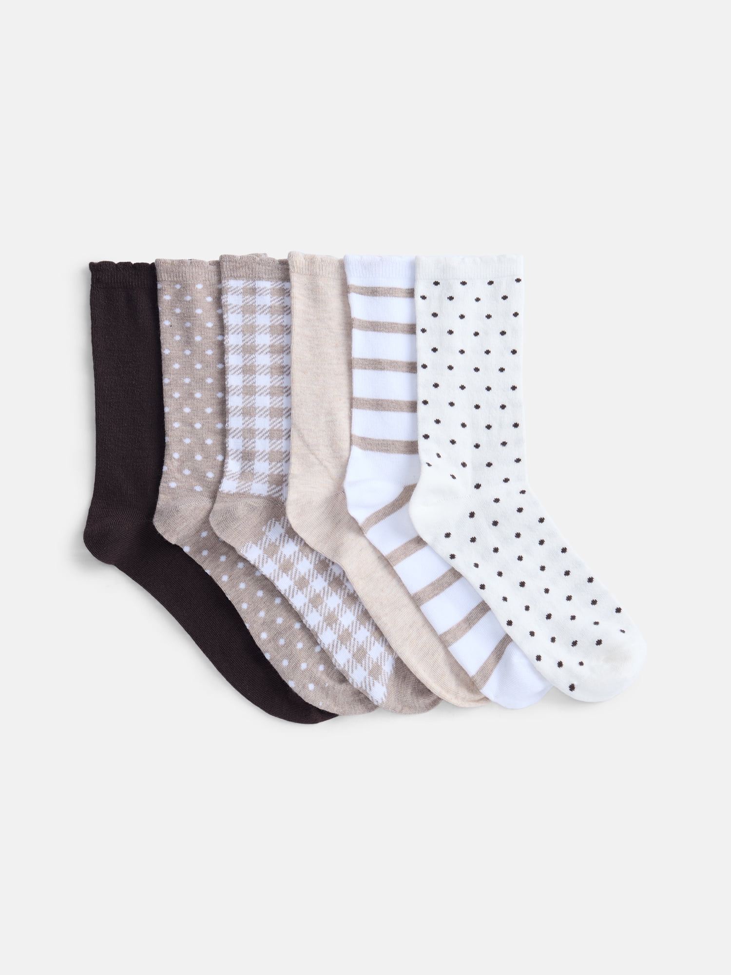 Joyspun Women’s Crew Dress Socks, 6-Pack, Size 4-10