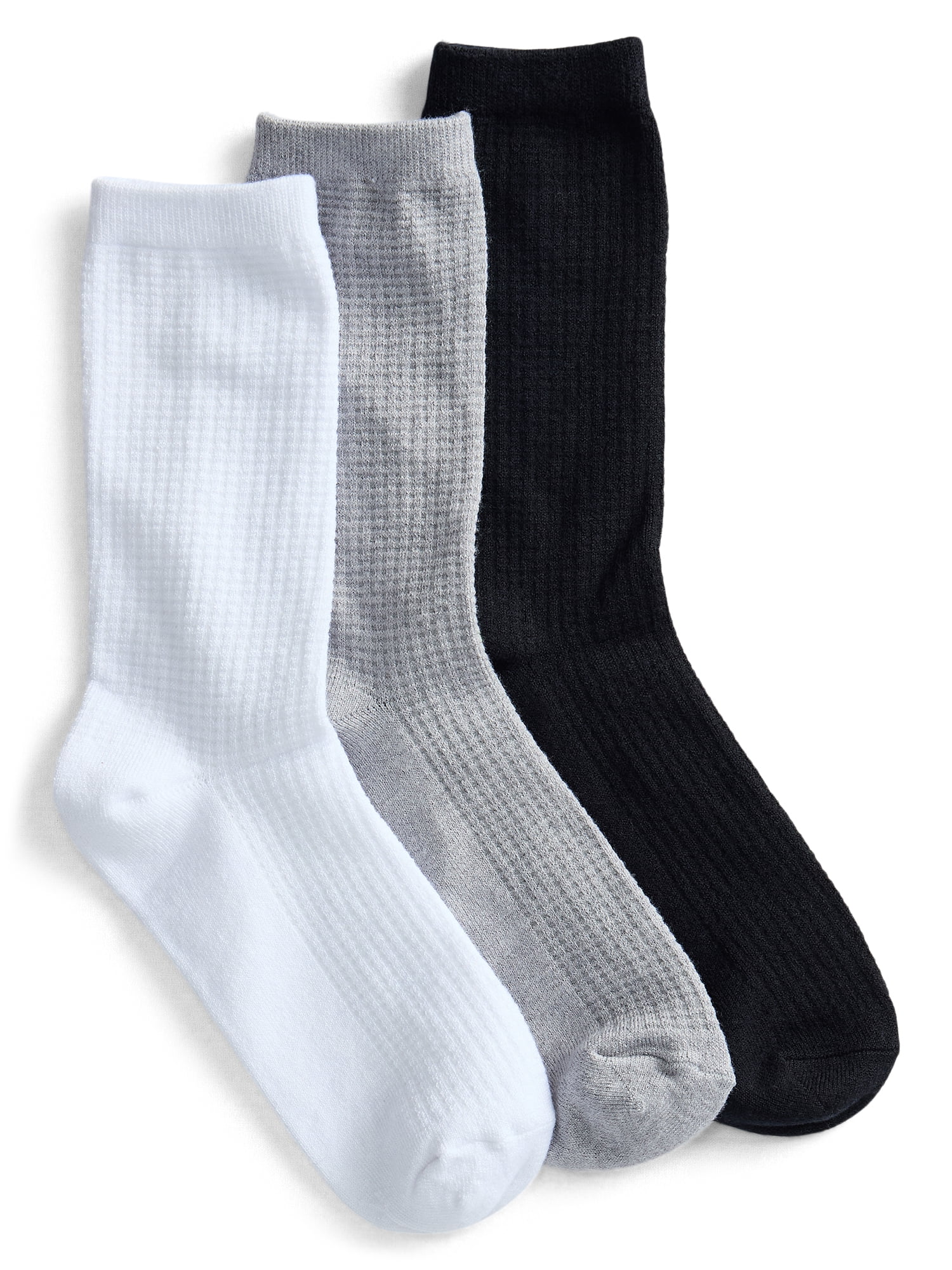 Joyspun Women’s Crew Elevated Dress Socks, 3-Pack, Shoe Sizes 4-10