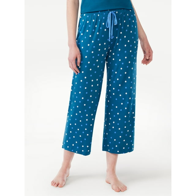Joyspun Women's Cropped Knit Sleep Pants, Sizes S to 3X