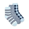thumbnail image 1 of Joyspun Women's Double Layer Crew Lounge Socks, 3-Pack, Fits Shoe Sizes 4-10, 1 of 5