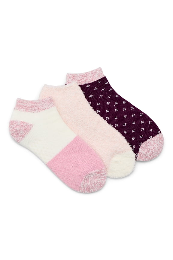 Women's Double Layer Low Cut Lounge Socks, 3-Pack, Fits Shoe Sizes 4-10