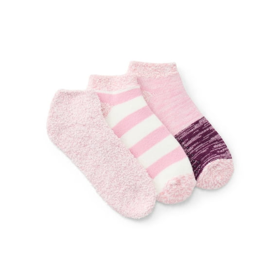 Joyspun Women's Double Layer Low Cut Lounge Socks, 3-Pack, Fits Shoe Sizes 4-10