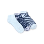 Joyspun Women's Double Layer Low Cut Lounge Socks, 3-Pack, Fits Shoe Sizes 4-10