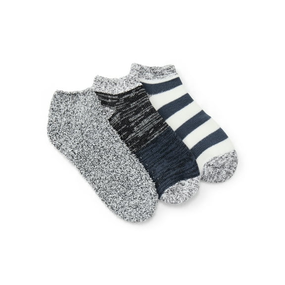 Joyspun Women's Double Layer Low Cut Lounge Socks, 3-Pack, Fits Shoe Sizes 4-10
