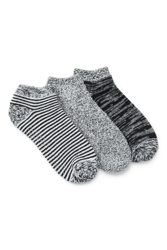 Women's Double Layer Low Cut Lounge Socks, 3-Pack, Fits Shoe Sizes 4-10