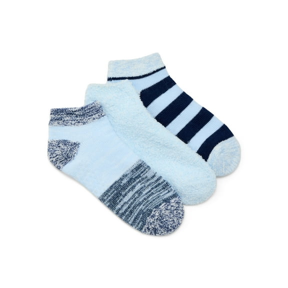 Joyspun Women's Double Layer Low Cut Lounge Socks, 3-Pack, Fits Shoe Sizes 4-10