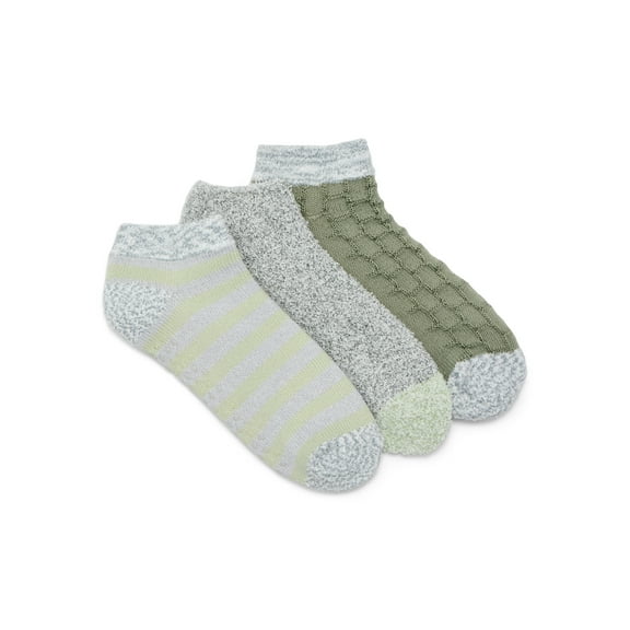 Joyspun Women's Double Layer Low Cut Lounge Socks, 3-Pack, Fits Shoe Sizes 4-10