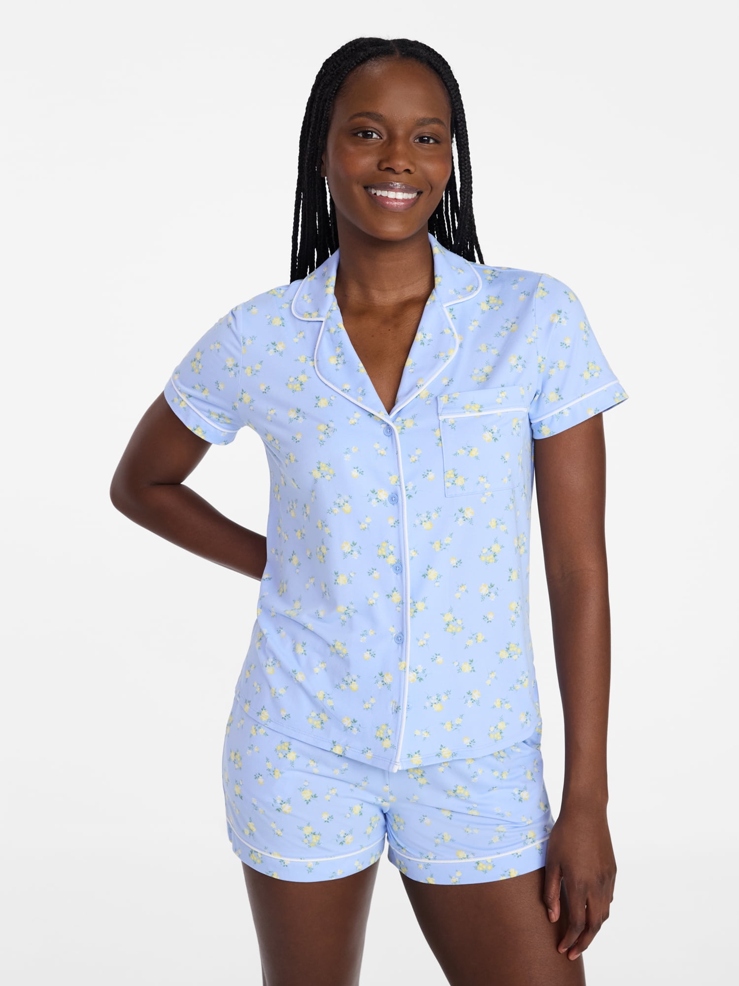 Joyspun Women's Dreamy Soft Collection Bridal Short Sleeve Knit