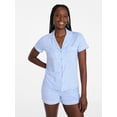 thumbnail image 1 of Joyspun Women’s Dreamy Soft Collection Bridal Short Sleeve Knit Notch Collar Top and Shorts Pajama Set, 2-Piece, Sizes XS-3X, 1 of 6