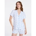 thumbnail image 1 of Joyspun Women’s Dreamy Soft Collection Bridal Knit Top and Shorts Pajama Set, 2-Piece, Sizes XS-3X, 1 of 9