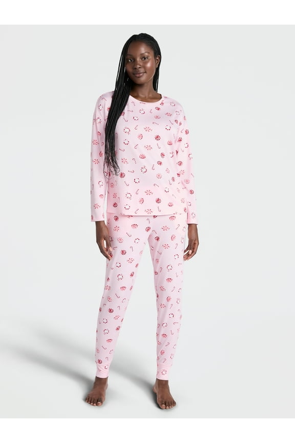 Women's Dreamy Soft Collection Long Sleeve Sleep Top and Joggers Pajamas Set, 2-Piece, Sizes XS-3X