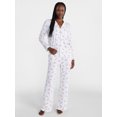 thumbnail image 1 of Joyspun Women’s Dreamy Soft Collection Notch Collar Long Sleeve Pajama Set, Sizes XS to 3X, 1 of 5