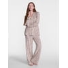 Joyspun Women’s Dreamy Soft Collection Notch Collar Long Sleeve Pajama Set, Sizes XS to 3X