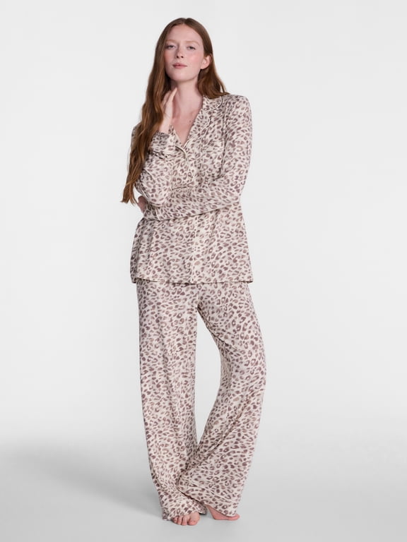 Women’s Dreamy Soft Collection Notch Collar Long Sleeve Pajama Set, Sizes XS to 3X