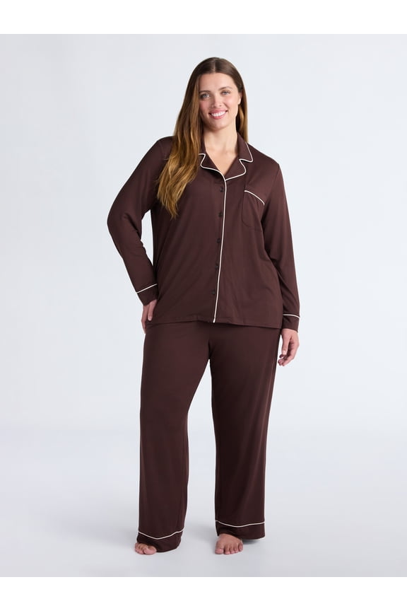 Women’s Dreamy Soft Collection Long Sleeve Top and Pants Pajama Set, Sizes XS-4X