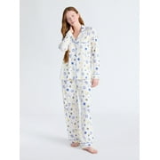 JOYSPUN Women’s Dreamy Soft Collection Hanukkah Long Sleeve Top and Pants Pajama Set, Sizes XS-4X