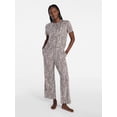 thumbnail image 1 of Joyspun Women's Dreamy Soft Collection Short Sleeve Sleep Top and Open Leg Pants Pajama Set, 2-Piece, Sizes XS-3X, 1 of 6