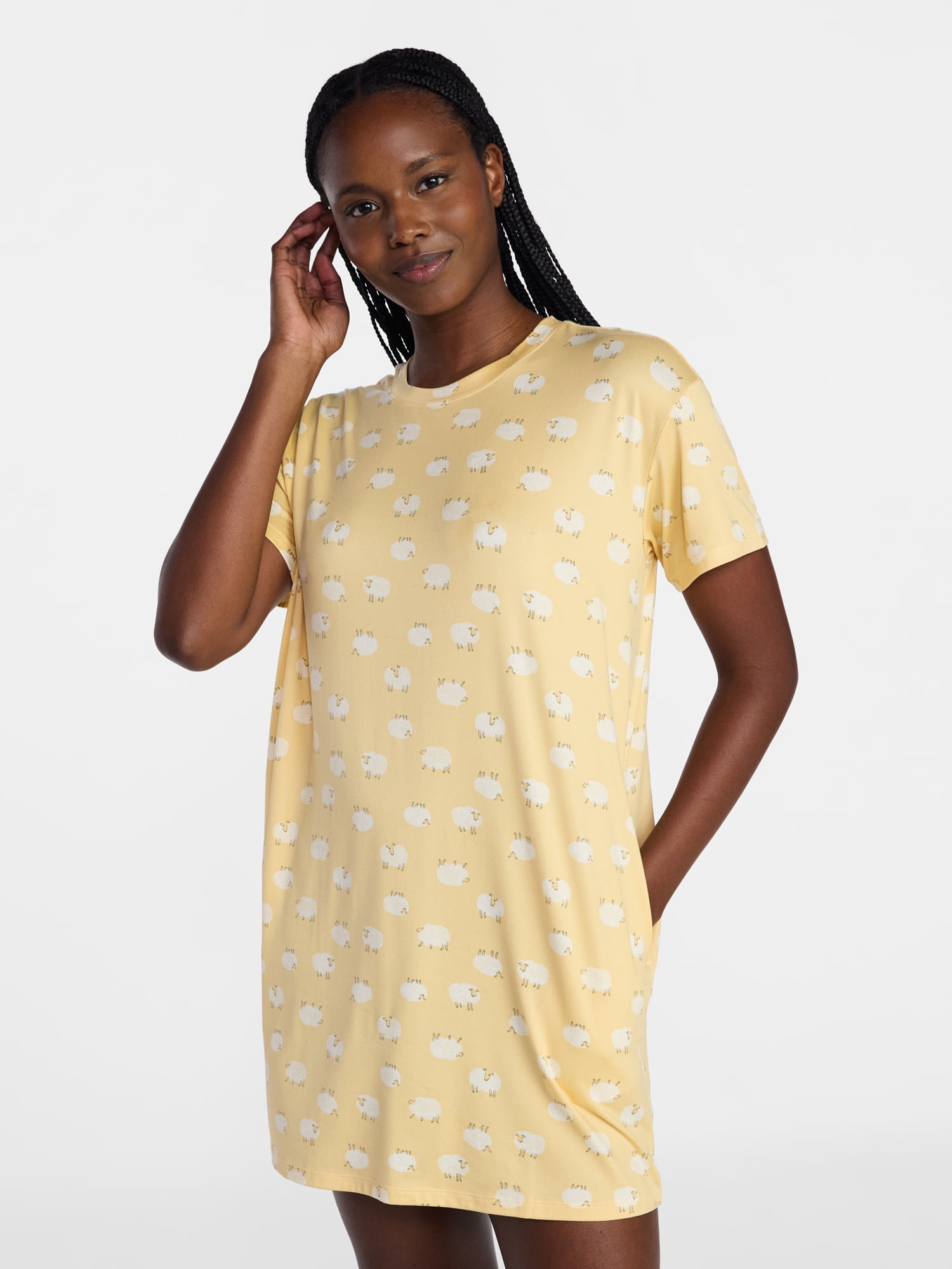 Joyspun Women's Dreamy Soft Collection Short Sleeve Sleepshirt