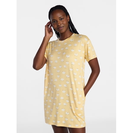 Joyspun Women's Dreamy Soft Collection Short Sleeve Sleepshirt, Sizes S/M-2X/3X