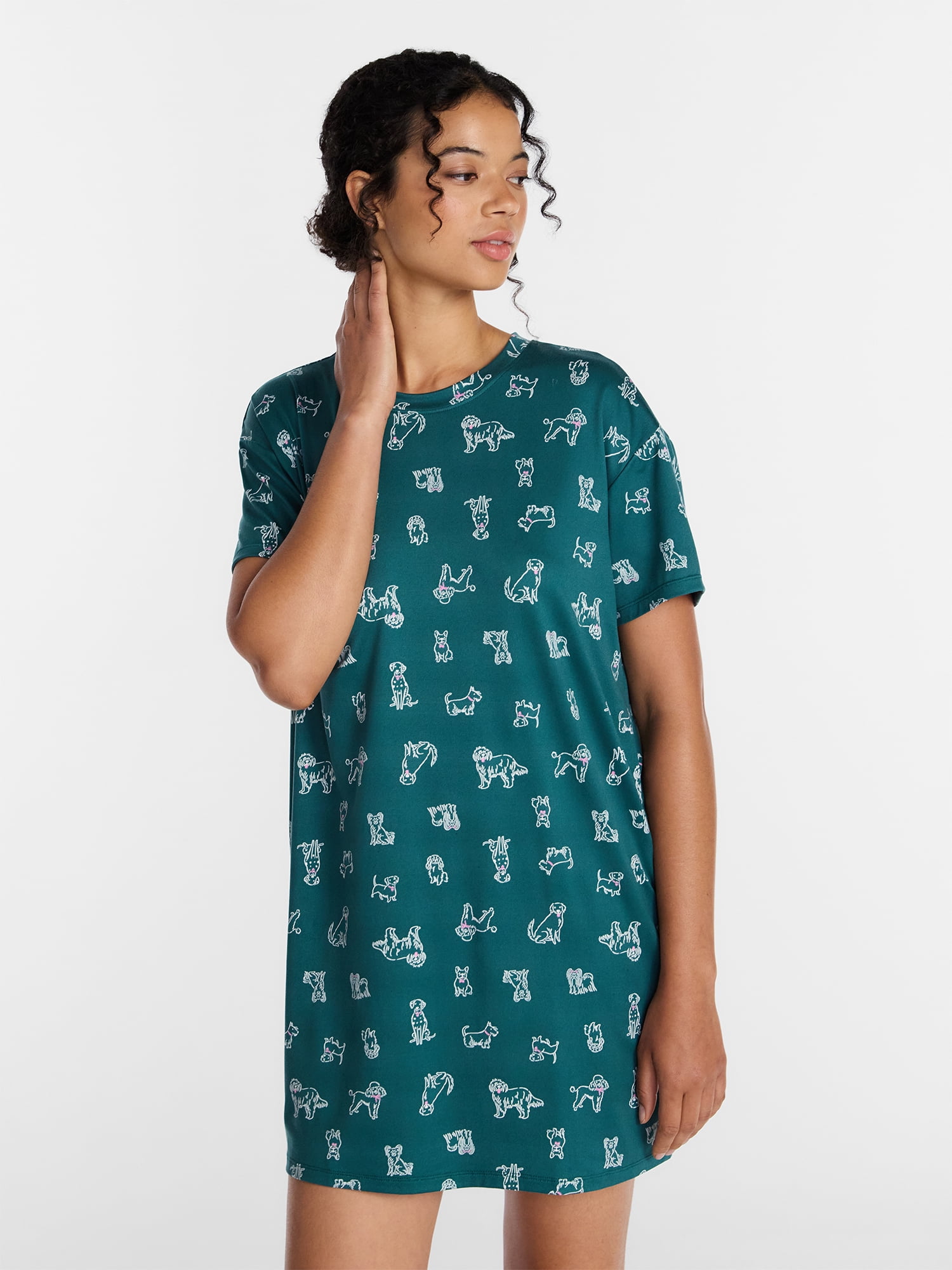 Joyspun Women's Dreamy Soft Collection Short Sleeve Sleepshirt, Sizes S/M to 2X/3X