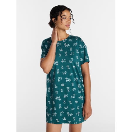 Joyspun Women's Dreamy Soft Collection Short Sleeve Sleepshirt, Sizes S/M to 2X/3X