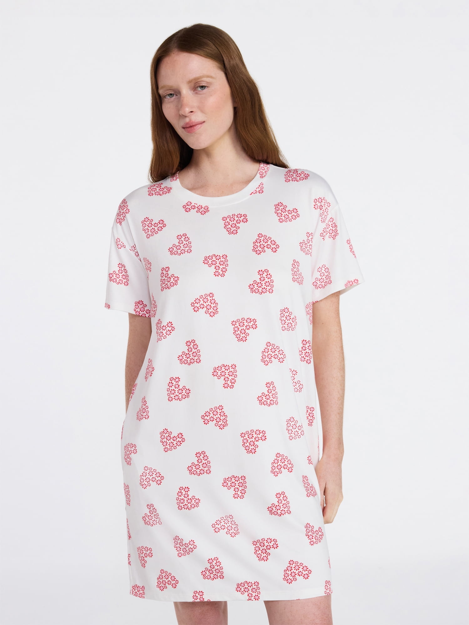 Joyspun Women's Dreamy Soft Collection Short Sleeve Sleepshirt, Sizes S/M-2X/3X