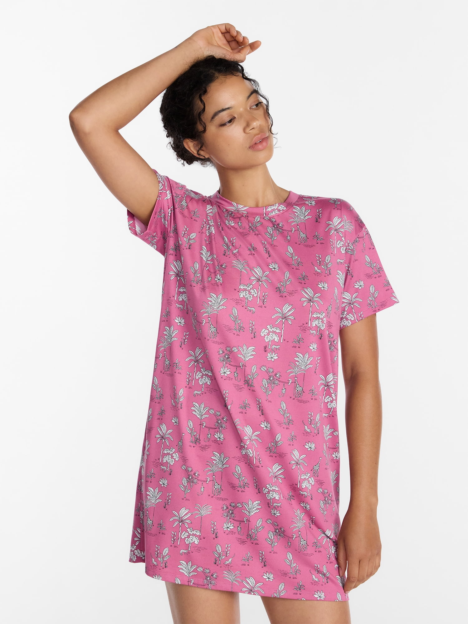 Joyspun Women's Dreamy Soft Collection Short Sleeve Sleepshirt, Sizes S/M to 2X/3X