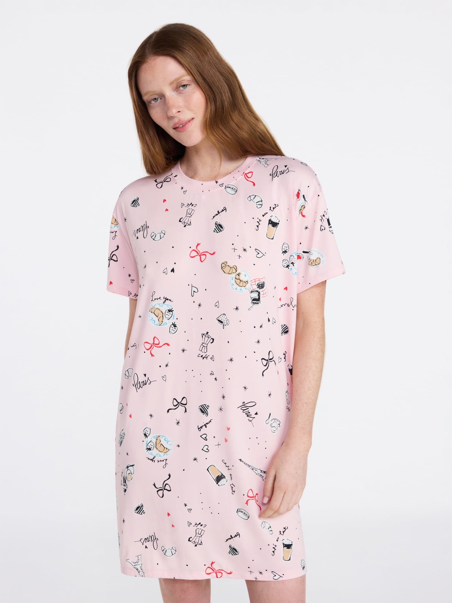 Joyspun Women s Dreamy Soft Collection Short Sleeve Sleepshirt Sizes S M to 2X 3X