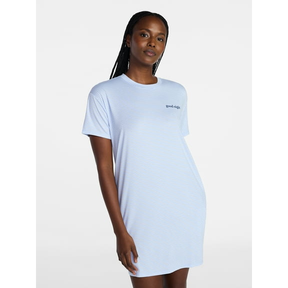 Joyspun Women's Dreamy Soft Collection Short Sleeve Sleepshirt, Sizes S/M-2X/3X